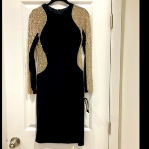 Black night cocktail event dress.